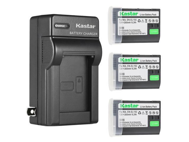 Kastar 3-Pack Battery and AC Wall Charger Replacement for Nikon EN-EL15c EN-EL15b EN-EL15a Battery, MH-25 Charger, Nikon Zf Mirrorless, Nikon Z 5...