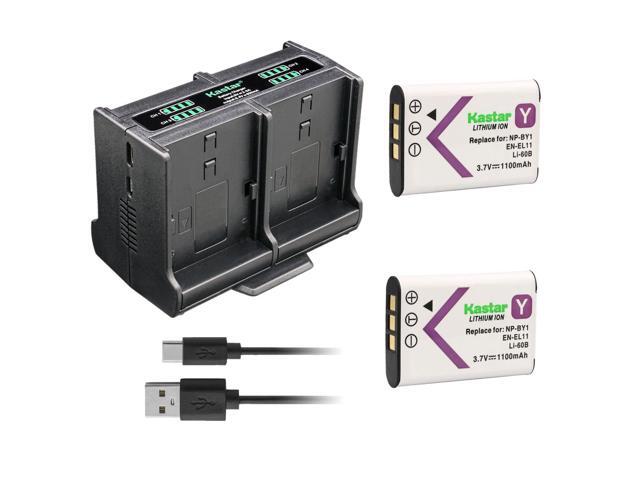 Kastar 2-Pack Battery and Quadruple Charger Compatible with Pentax D-LI78 DLi78 Battery, Pentax D-BC78 Charger, Pentax Optio L50 Optio M50 Optio...