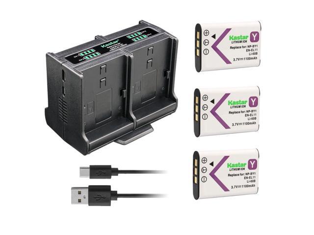 Kastar 3-Pack Battery and Quadruple Charger Compatible with Pentax D-LI78 DLi78 Battery, Pentax D-BC78 Charger, Pentax Optio L50 Optio M50 Optio...
