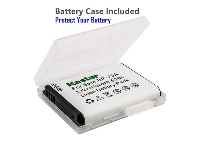 Kastar 2-Pack BP-70A Battery and Quadruple Charger Compatible with Samsung WB50F, WB51F, WB52F, WP10, AQ100, DV50, DV90, DV100, DV101, DV150F,...