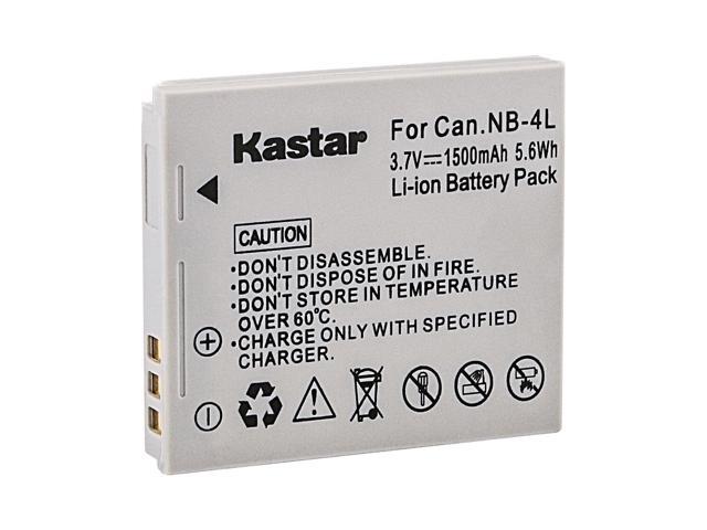 Kastar 2-Pack Battery and Quadruple Charger Compatible with Canon NB-4L NB4L, NB-4LH NB4LH Battery, Canon CB-2LV Charger, Canon PowerShot ELPH 100...