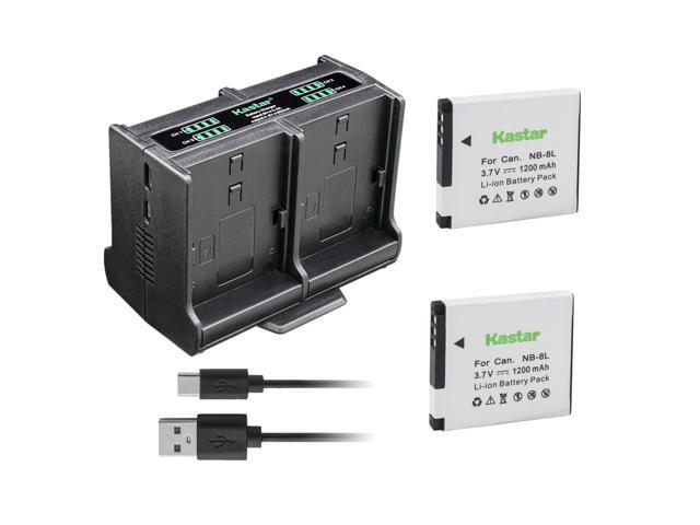 Kastar 2-Pack Battery and Quadruple Charger Compatible with Canon PowerShot A2200, PowerShot A3000 IS, PowerShot A3100 IS, PowerShot A3150 IS,...