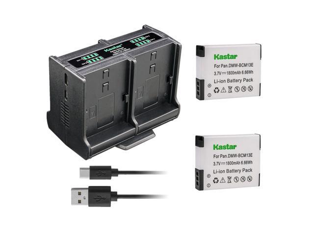 Kastar 2-Pack Battery and Quadruple Charger Compatible with Panasonic DMW-BCM13, DMW-BCM13E, DMW-BCM13PP Battery, Panasonic VSK0800, VSK0801 Charger