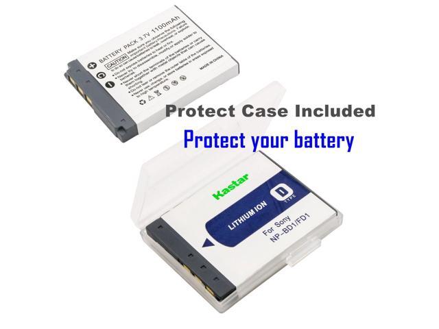 Kastar 4-Pack Battery and Quadruple Charger Compatible with Sony NP-BD1 NP-FD1 Battery, Sony D Type Battery, Sony BC-CSD BC-CS3 Charger