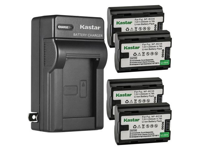 Kastar 4-Pack NP-W235 Battery and AC Wall Charger Replacement for Fujifilm NP-W235 NPW235 Rechargeable Lithium-Ion Battery, Fujifilm BC-W235 BCW235...