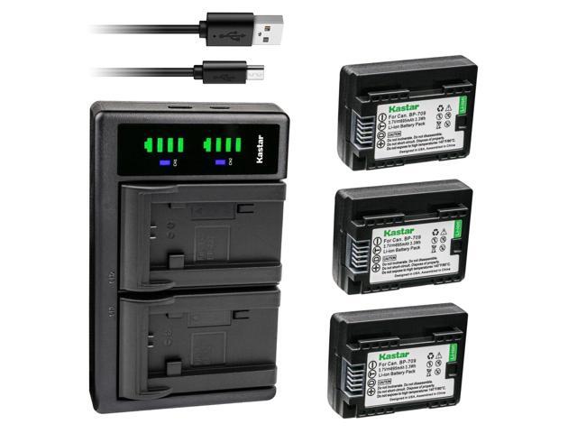 Kastar 3-Pack BP-709 Battery and LTD2 USB Charger Compatible with Canon VIXIA HF R600 HFR600, VIXIA HF R700 HFR700, VIXIA HF R800 HFR800, LEGRIA HF...