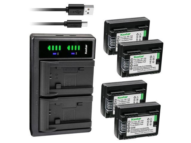 Kastar 4-Pack BP-709 Battery and LTD2 USB Charger Compatible with Canon VIXIA HF R600 HFR600, VIXIA HF R700 HFR700, VIXIA HF R800 HFR800, LEGRIA HF...