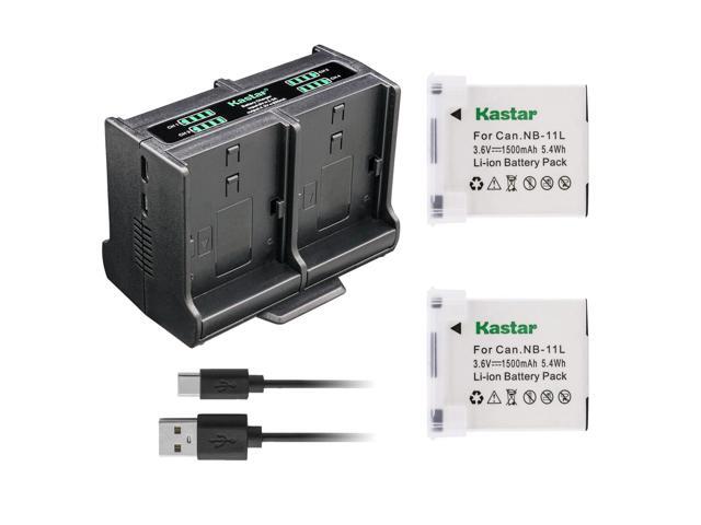 Kastar 2-Pack NB-11L Battery and Quadruple Charger Compatible with Canon IXUS 170, IXUS 172, IXUS 175, IXUS 177, IXUS 180, IXUS 185, IXUS 190, IXUS...