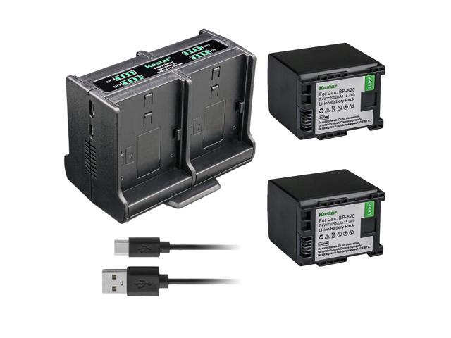 Kastar 2-Pack Battery and Quadruple Charger Compatible with Canon XA70, XA75, VIXIA HF G21, VIXIA HF G30, VIXIA HF G40, VIXIA HF G50 UHD 4K, VIXIA...