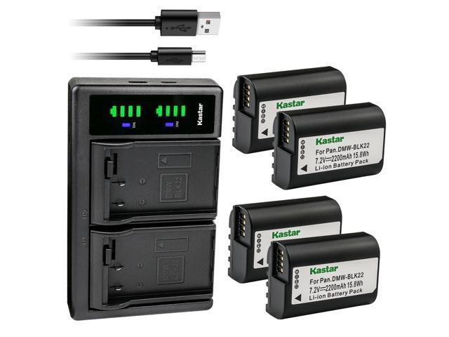 Kastar 4-Pack DMW-BLK22 Battery and LTD2 USB Charger Compatible with Panasonic Lumix S5 II Mirrorless Camera, Panasonic Lumix S5 IIX Mirrorless...