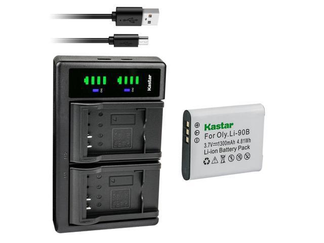Kastar 1-Pack Battery and LTD2 USB Charger Replacement for Olympus Stylus SH-1, Stylus SH-2, Stylus SH-3, Stylus SH-50, Stylus SH-60, Stylus...