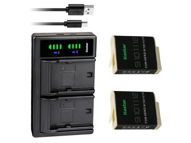 Kastar 2-Pack Battery and LTD2 USB Charger Compatible with GoPro HERO12 HERO 12 Black Action, GoPro HERO11 HERO10 HERO9 Camera, GoPro ADDBD-212...