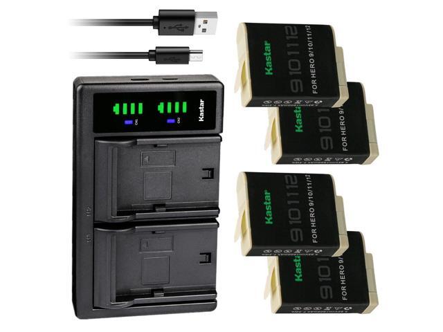 Kastar 4-Pack Battery and LTD2 USB Charger Compatible with GoPro HERO12 HERO 12 Black Action, GoPro HERO11 HERO10 HERO9 Camera, GoPro ADDBD-212...