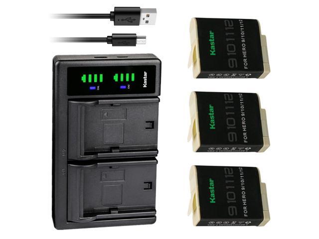 Kastar 3-Pack Battery and LTD2 USB Charger Compatible with GoPro HERO12 HERO 12 Black Action, GoPro HERO11 HERO10 HERO9 Camera, GoPro ADDBD-212...