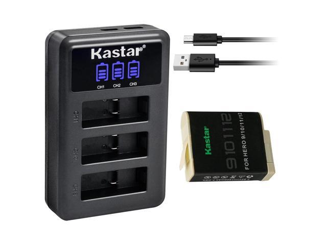 Kastar 1-Pack Battery and LCD Triple USB Charger Compatible with GoPro HERO12 HERO 12 Black Action Camera, HERO11 HERO10 HERO9 Camera, GoPro...