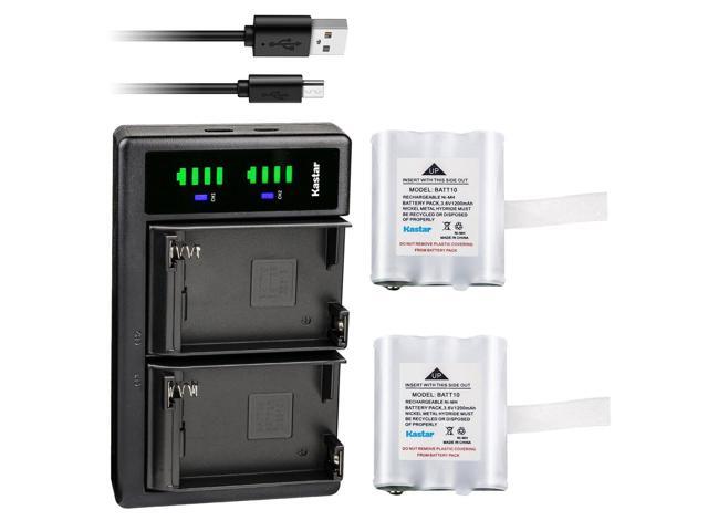 Kastar 2-Pack Battery and LTD2 Charger Compatible with Midland BATT10 BATT-10 AVP13 MID-AVP13 Battery, T71 T-71 T75 T-75 T77 T-77 T79 T-79,...