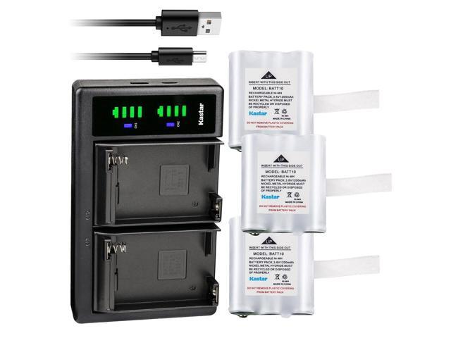 Kastar 3-Pack Battery and LTD2 Charger Compatible with Midland BATT10 BATT-10 AVP13 MID-AVP13 Battery, T71 T-71 T75 T-75 T77 T-77 T79 T-79,...