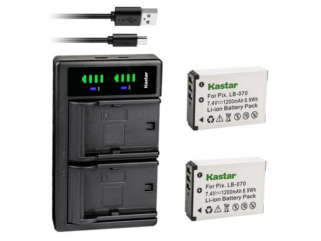 Kastar 2-Pack LB-070 Battery and LTD2 USB Charger Replacement for Kodak Pixpro AZ901, Kodak Pixpro AZ901 Astro Zoom, Kodak PIXPRO S1, Kodak PIXPRO...