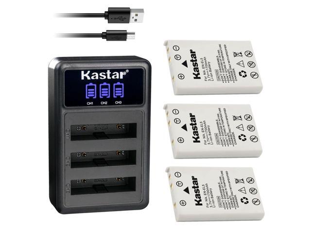Kastar 3 Pack EN-EL5 Battery and Triple Charger Compatible with Nikon Coolpix 3700, Coolpix 4200, Coolpix 5200, Coolpix 5900, Coolpix 7900, Coolpix...