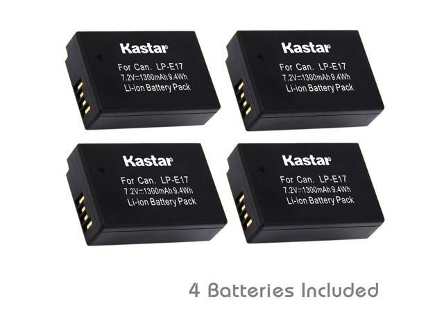 Kastar Battery (4-Pack) for Canon LP-E17 Battery LC-E17, LC-E17C Charger and Canon EOS M3, EOS Rebel T6i, EOS Rebel T6s, EOS 750D, EOS 760D, EOS...