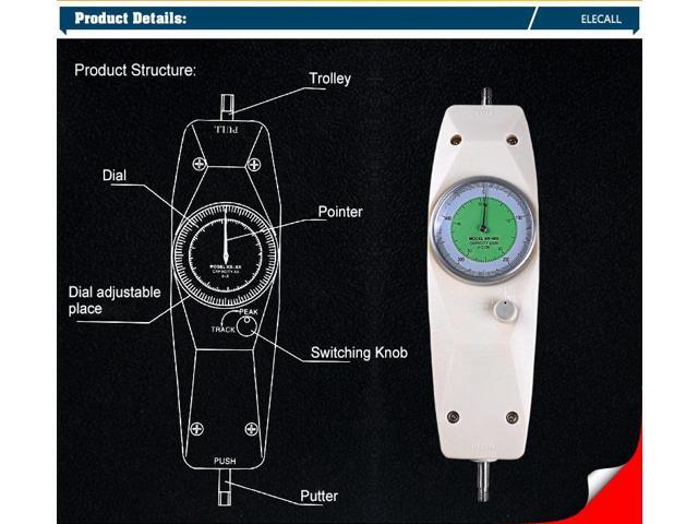 ELECALL NK-300 Analog Dynamometer Force Measuring Instruments Thrust Tester Analog Push Pull Force Gauge Tester Meter
