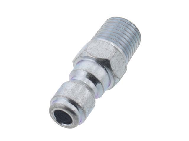 Erie Tools 1/4in. MPT Male Zinc Plated Steel Plug Quick Connect Coupler 4000 PSI 10.5 GPM for Pressure Washer Gun Hose Wand Nozzle