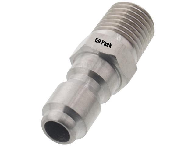Photos - Pressure Washer 50 pack of 1/4in. MPT Male Stainless Steel Plug Quick Connect Coupler 4000