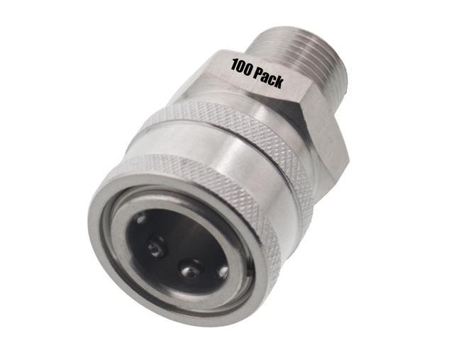 Photos - Pressure Washer 100 pack of Erie Tools 3/8in. MPT Male Stainless Steel Socket Quick Connec