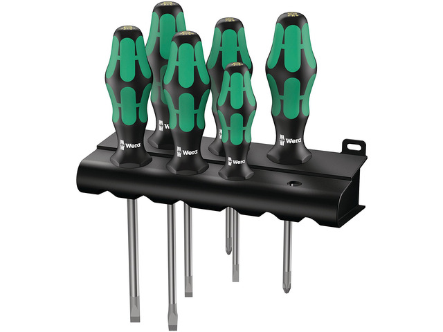 Wera 05105650001 334/6 Rack Screwdriver Set Kraftform Plus Lasertip and Rack
