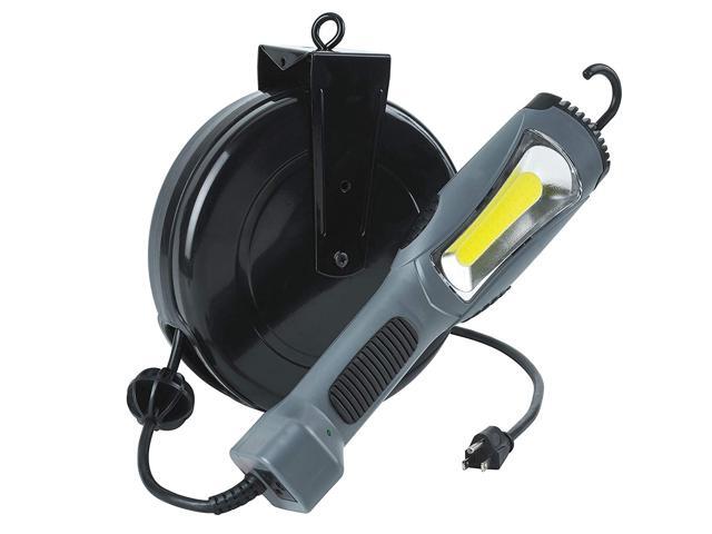 Prolite 5030AM 1300 Lumen Retractable COB LED Cord Reel, 1, Gray
