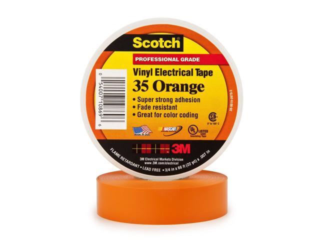 3M Scotch 35 Vinyl Electrical Color Coding Tape 3/4' x 66ft Orange 10869