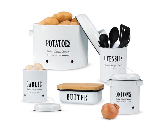 Photos - Other Accessories 7Penn Cooking Utensil Holder - Covered Butter Dish - Garlic Onion Potato S
