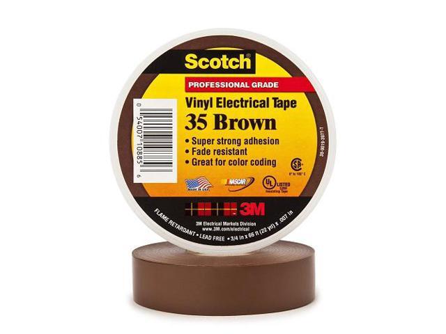 3M 10885 Scotch #35 Electrical Tape, 3/4-Inch by 66-Foot by 0.007-Inch, Brown
