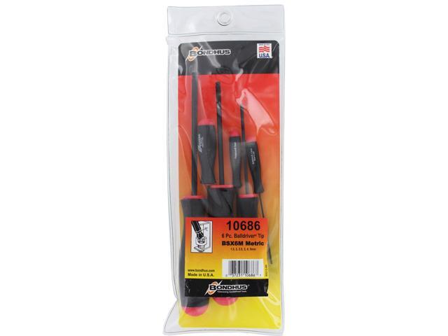Bondhus 10686 Set of 6 Balldriver Screwdrivers 1.5-5mm