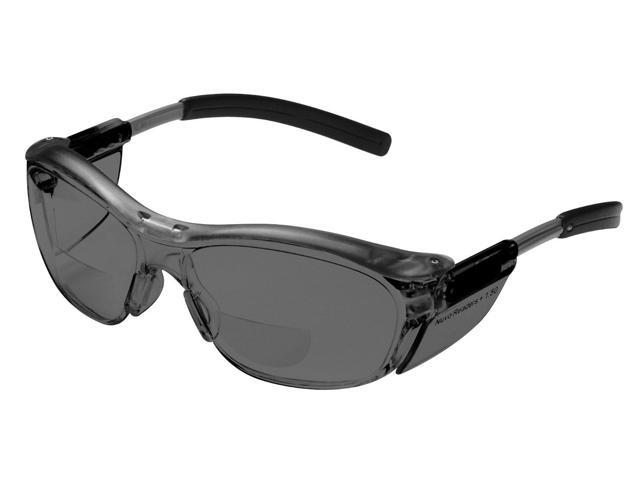 3M 11501 Nuvo Reader Protective Eyewear, Gray Lens, Gray Frame, +2.0 Diopter
