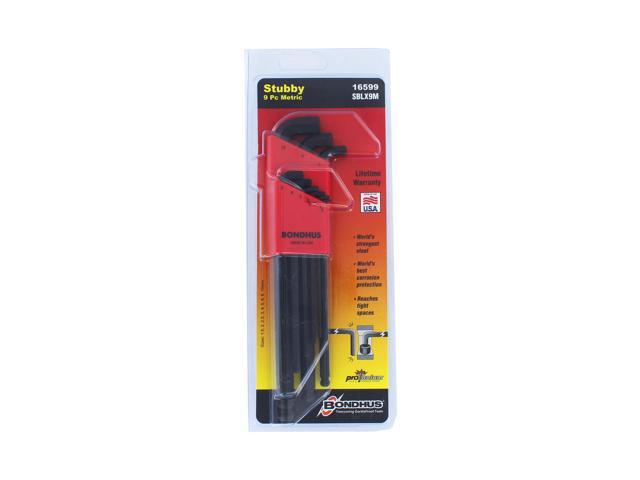 Bondhus 16599 Set of 9 Balldriver Stubby L-wrenches, sizes 1.5-10mm