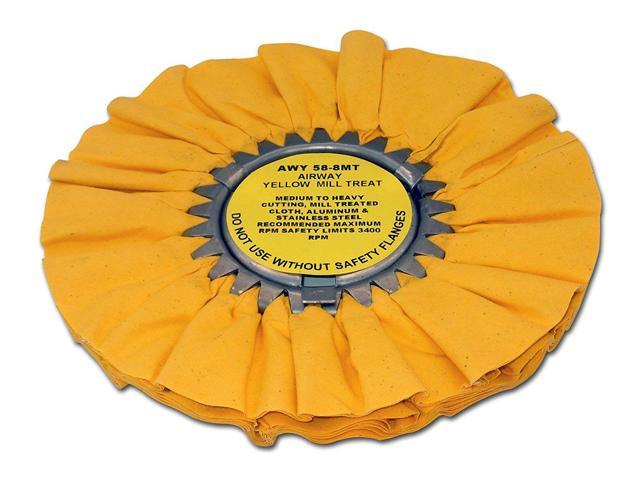 UPC 604548002054 product image for Zephyr AWY-58-8-MT Yellow Airway Mill Treat 8' Buffing Wheel | upcitemdb.com