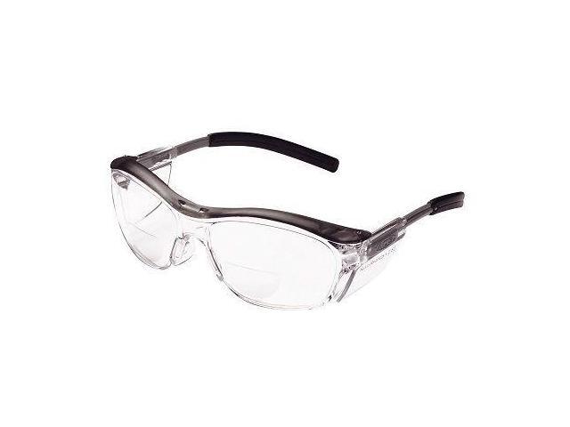 3M 11436 Nuvo Reader Protective Eyewear Clear Lens, Gray Frame, +2.5 Diopter