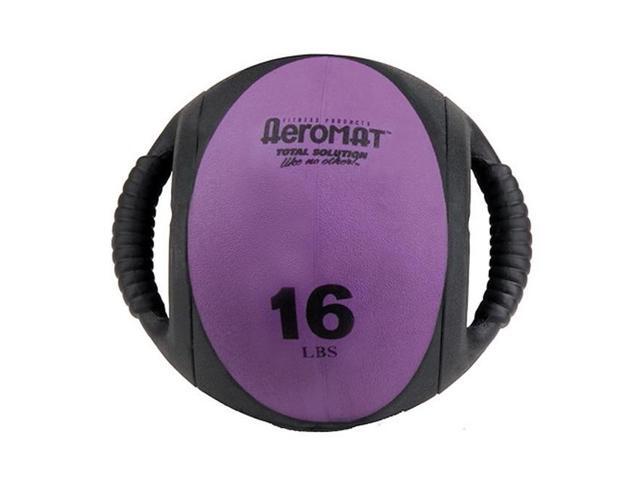 Aeromat 35136 Dual Grip Power Med Ball 9 in. Dia. 16 LB Black- Purple