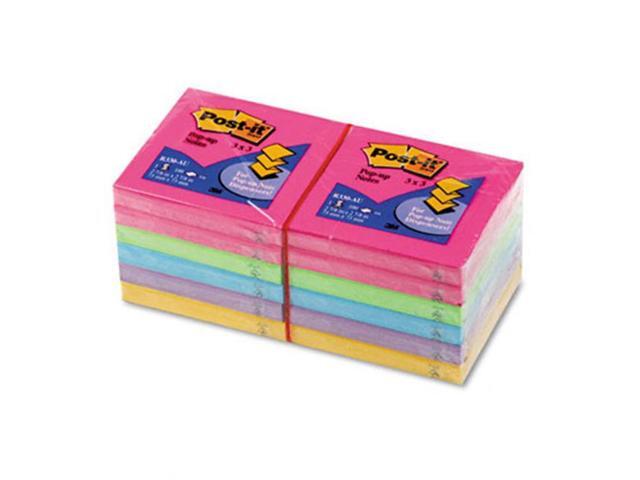 3M R33012AU Pop-Up Note Refills 3 x 3 Five Ultra Colors 12 100-Sheet Pads Pack