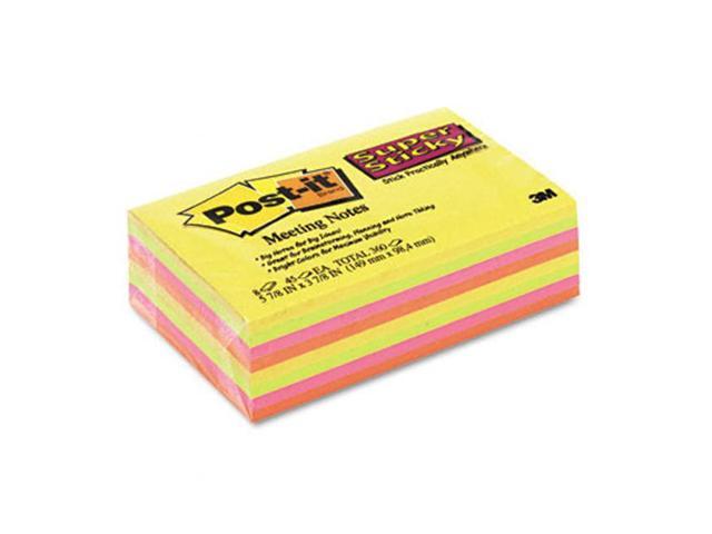 Post-it Meeting Notes in Rio de Janeiro Colors 6 x 4 45-Sheet 8/Pack 6445SSP