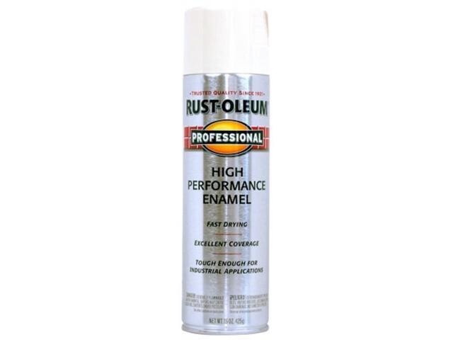 Rustoleum Professional High Performance Topcoat Enamel Spray Paint, 15 oz Aerosol Can, White