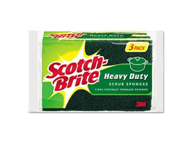 Heavy-Duty Scrub Sponge, 4 1/2 X 2 7/10 X 3/5 Green/Yellow, 3/Pack