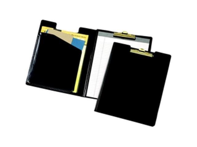 Cardinal 252610 Sealed Vinyl Clip Padfolio, Letter - 8 1/2' x 11' Sheet Size - 100 Sheets Capacity, Black - 1 Each