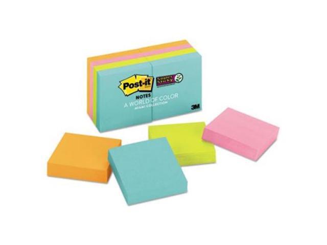 Post-It Notes Super Sti Pads,Ss,Notes,3'x3',Miami 65412SSMIA