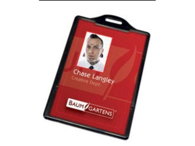 Baumgartens ID Card Holders Vertical 3-3/8'x2-1/8' 25/PK Black 68320