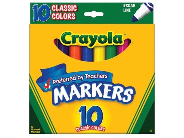 Crayola Non-Washable Markers Broad Point Classic Colors 10/Set 587722