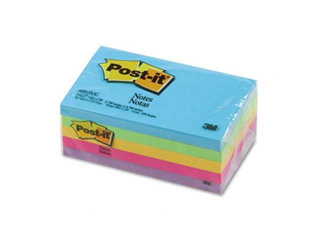 3M 6555UC Ultra Color Notes 3 x 5 Five Colors Five 100-Sheet Pads Pack