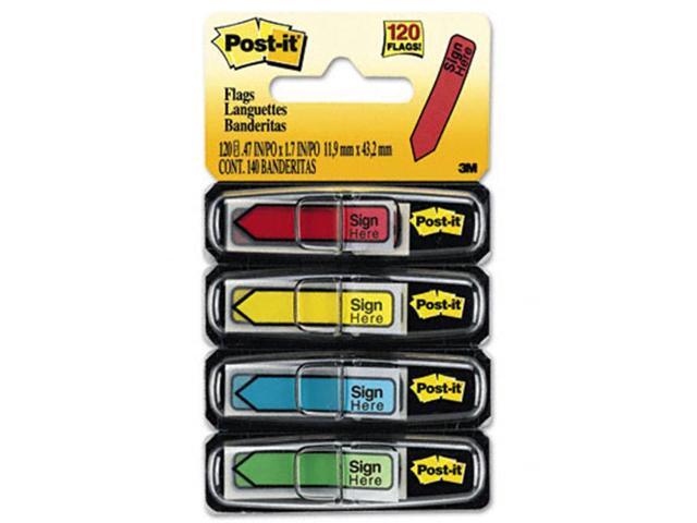 3M 684SH Arrow Flags Sign Here 4 Colors with Dispensers 120 Pack