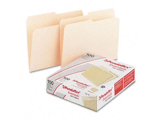 Pendaflex Essentials File Folders 1/2 Cut Top Tab Letter Manila 100/Box 75212